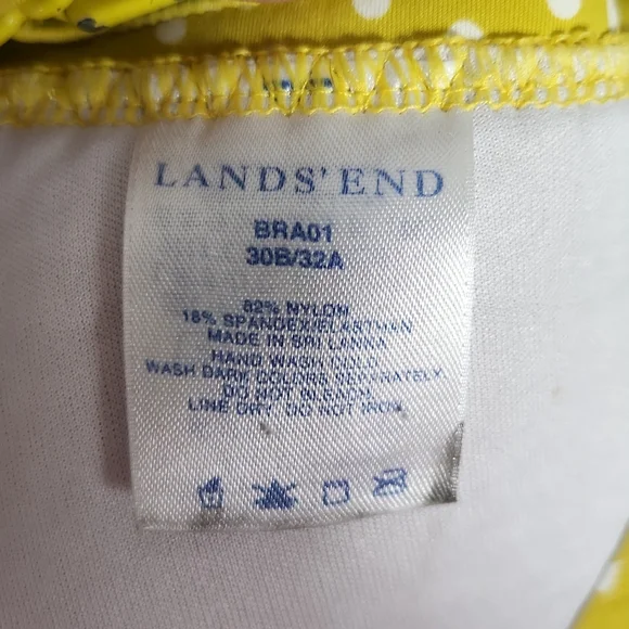 Land's End woman's size 4, yellow polka dot bikini - Picture 6 of 7